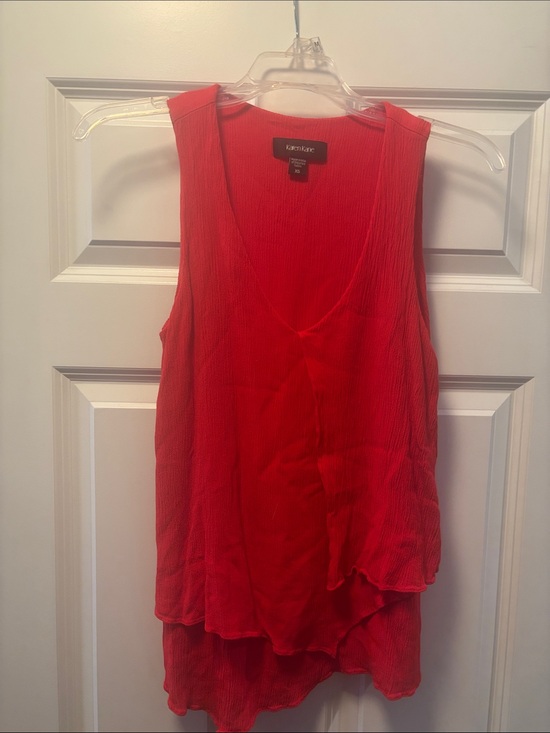 Karen Kane Tops - Karen Kane Vibrant Red Layered V-Neck Sleeveless Camisole